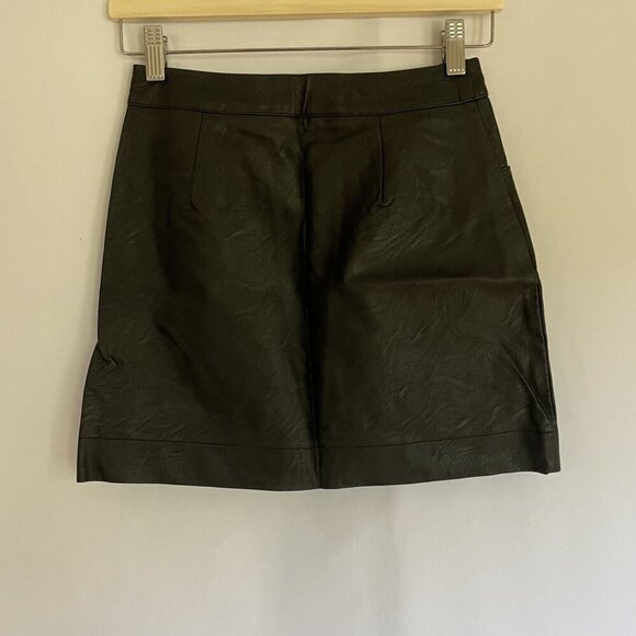 Cotton-on leather miniskirt casual pockets night out women's size 6 button down - Picture 5 of 7